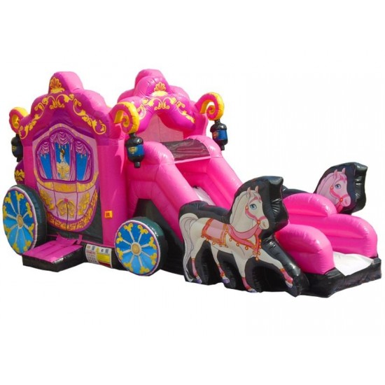 Inflatables Princess Carriage Combo Horses Inflatables Princess Carriage Combo Horses