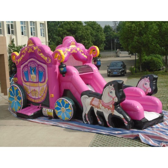 Inflatables Princess Carriage Combo Horses Inflatables Princess Carriage Combo Horses