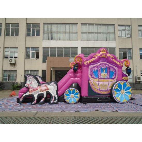 Inflatables Princess Carriage Combo Horses Inflatables Princess Carriage Combo Horses